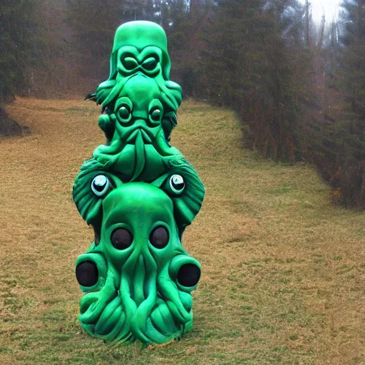 Prompt: cthulhu totem pole