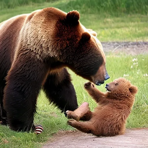 Prompt: bear petting zoo