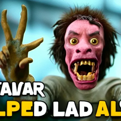 Image similar to the movie dead alive by peter jackson but it's claymation vfx film