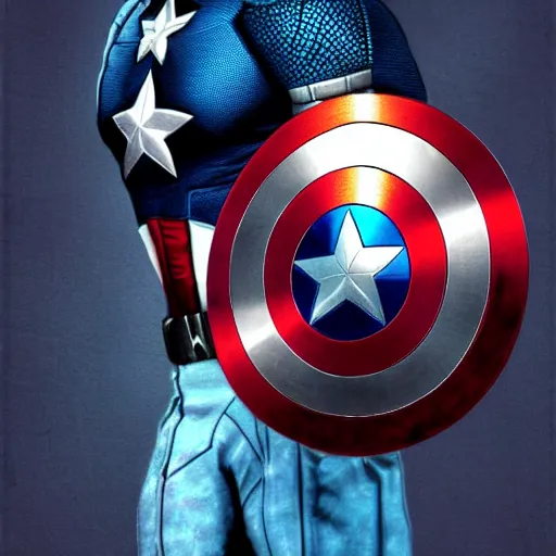 Image similar to Will Smith as Captain America, digital art