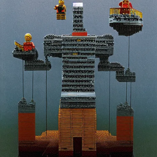 Image similar to lego beksinski