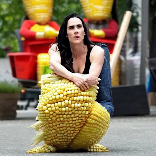 Prompt: jennifer connelly as a corn chair