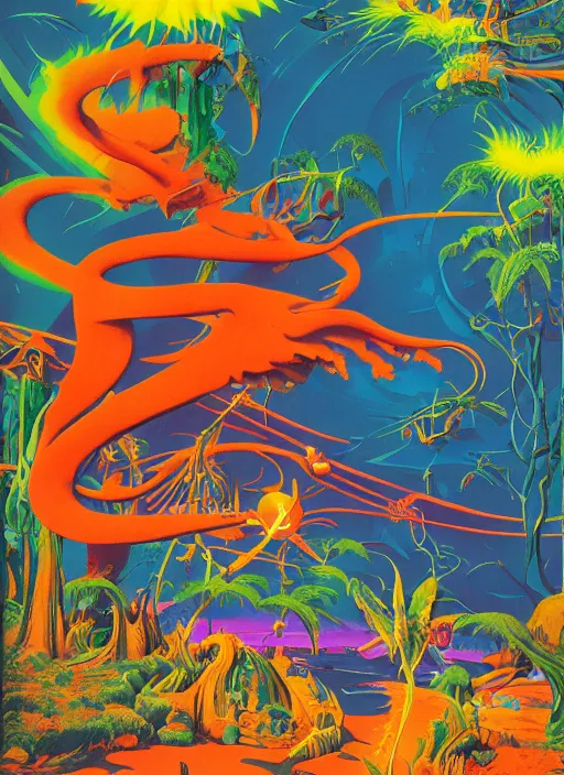 Image similar to rave poster by Roger Dean