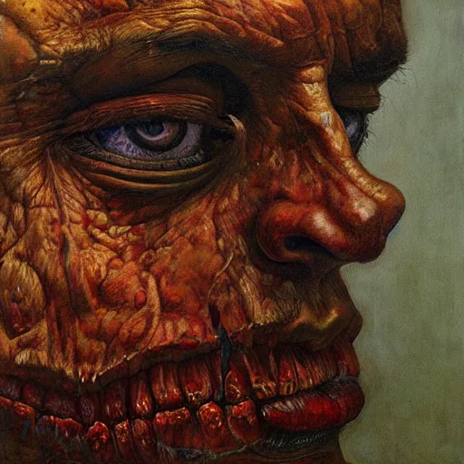 Image similar to high quality high detail painting by lucian freud and beksinski, hd, demon, soul