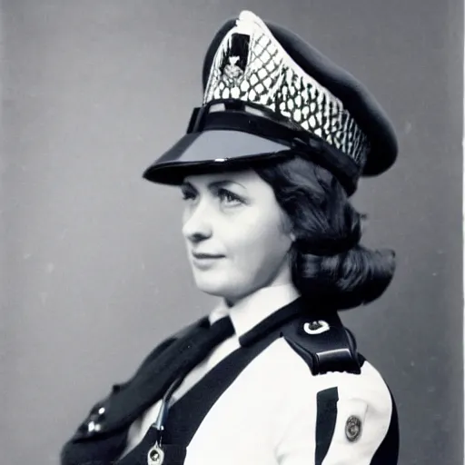 Image similar to a full body photograph of a metropolitan police woman, high quality photograph, highly detailed