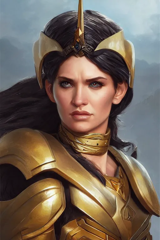 Image similar to amazon valkyrie athena, d & d, fantasy, portrait, highly detailed, headshot, digital painting, trending on artstation, concept art, sharp focus, illustration, art by artgerm and greg rutkowski and magali villeneuve