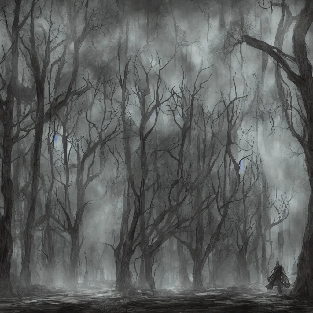 Prompt: Darkwood concept art