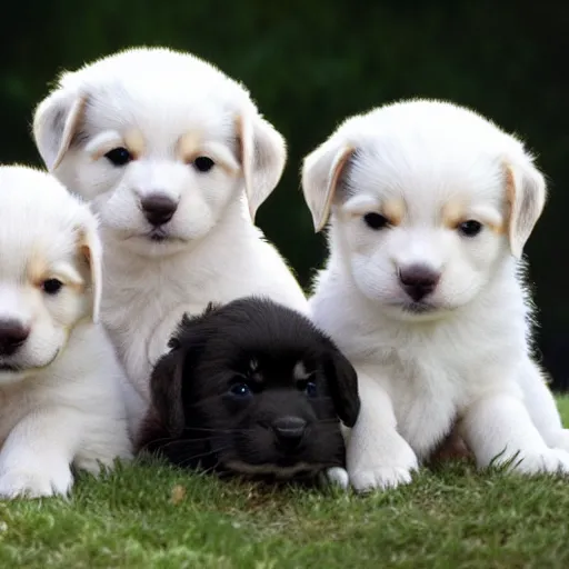 Prompt: a bunch of puppies, cute, photorealistic