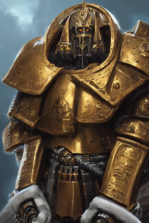 Image similar to armor portrait heros warhammer 4 0 k horus heresy fanart - the primarchs emperor by johannes helgeson animated with vfx concept artist & illustrator global illumination ray tracing hdr fanart arstation zbrush central hardmesh 8 k octane renderer comics stylized