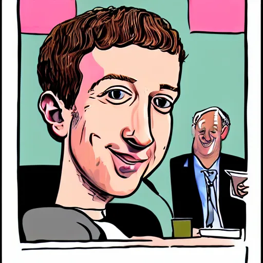 Prompt: caricature of mark zuckerberg
