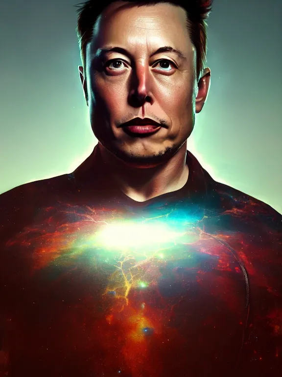 Prompt: portrait art of elon musk 8 k ultra realistic, lens flare, atmosphere, glow, detailed, intricate, full of colour, cinematic lighting, trending on artstation, 4 k, hyperrealistic, focused, extreme details, unreal engine 5, cinematic, masterpiece