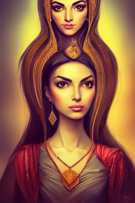 Image similar to Beautiful Portrait of a Persian Princess who is an architect, beautiful princess, architect, trending on artstation