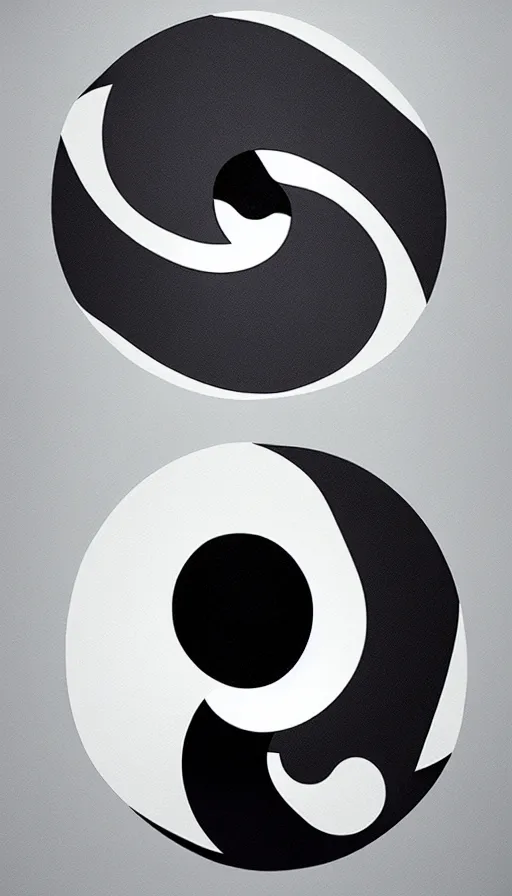 Prompt: Abstract representation of ying Yang concept, by studio 4c