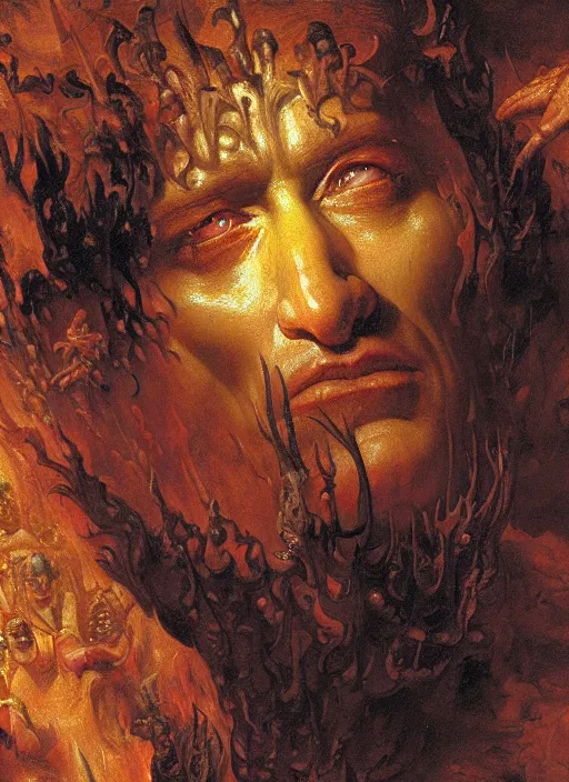 Image similar to close up of the seventh circle of hell from dante's divine comedy. highly detailed painting by gaston bussiere, craig mullins, j. c. leyendecker 8 k