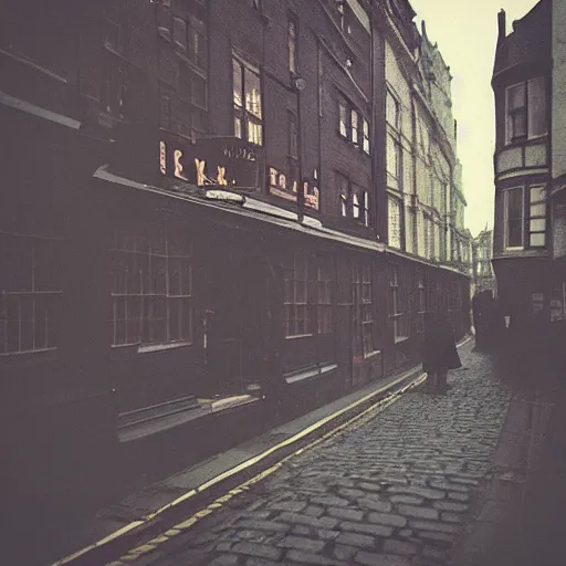 Prompt: “35mm film photography of Victorian London, cinestill 800t, grain”