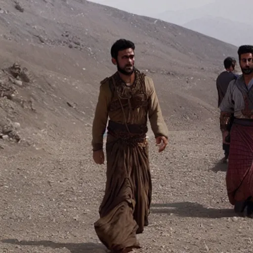 Image similar to Kurdish shephard wearing Kurdish clothes in a movie directed by Christopher Nolan, movie still frame, promotional image, imax 70 mm footage