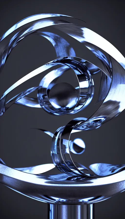 Image similar to hyperfuturism abstract 3 d object, liquid metal, anthropomorphic, chrome, octane render, high detail, centred