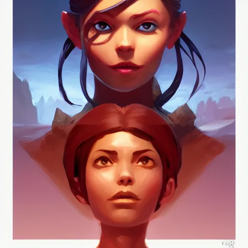 Image similar to face icon stylized minimalist magic : the gathering, loftis, cory behance hd by jesper ejsing, by rhads, makoto shinkai and lois van baarle, ilya kuvshinov, rossdraws global illumination