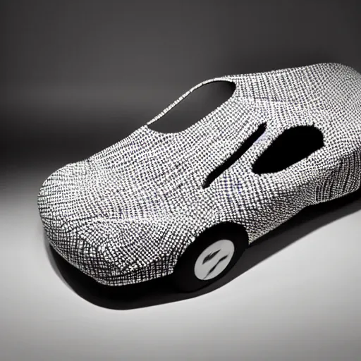 Prompt: photo by annie leibovitz of a car made out of 1 0 0 s of nike air jordan sneakers