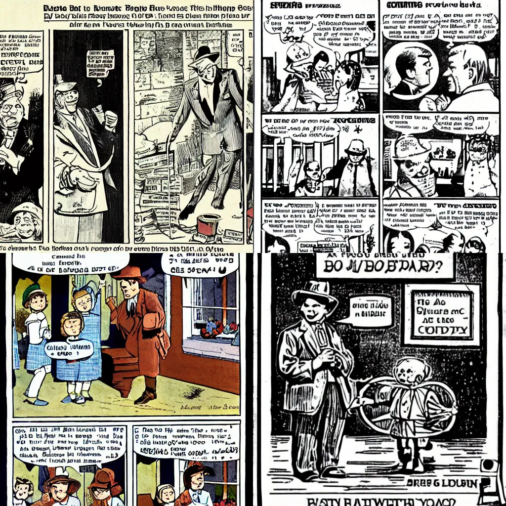 Prompt: buster brown comic strip