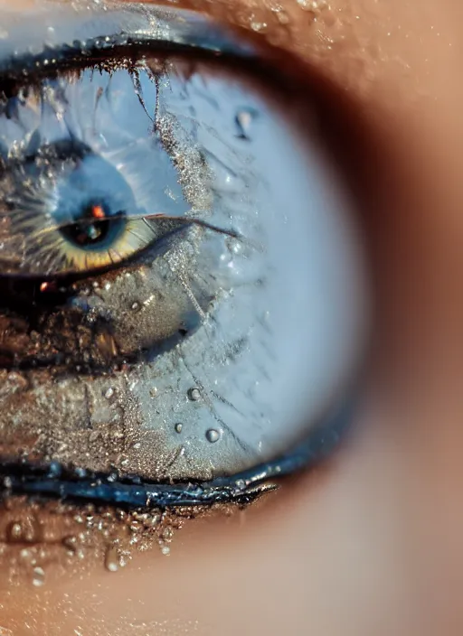 Image similar to portrait of a stunningly beautiful eye, wet reflections