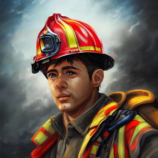 Prompt: a beautiful painting of fire fighters,anime,artstation, very detailed