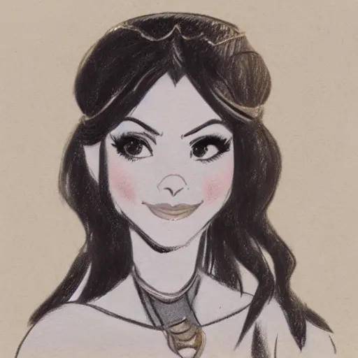 Image similar to milt kahl sketch of victoria justice as princess padme from star wars episode 3