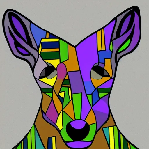 Image similar to cubist portrait of a deer digital art