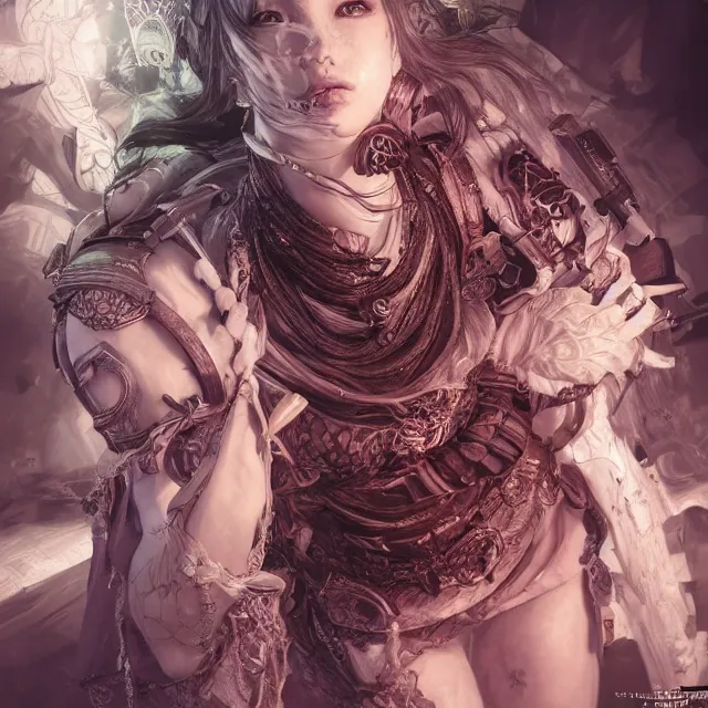 Prompt: the portrait of chaotic neutral female rogue as absurdly beautiful, gorgeous, elegant, innocent young gravure idol, an ultrafine hyperdetailed illustration by kim jung gi, irakli nadar, intricate linework, bright colors, octopath traveler, final fantasy, unreal engine 5 highly rendered, global illumination, radiant light, detailed and intricate environment