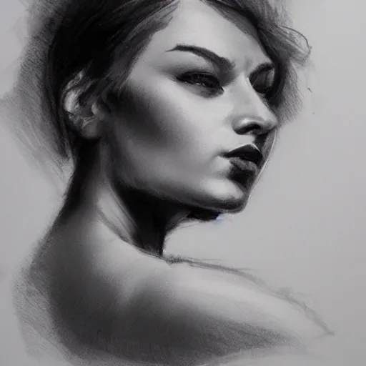 Image similar to charcoal sketch by art frahm and vladimir volegov