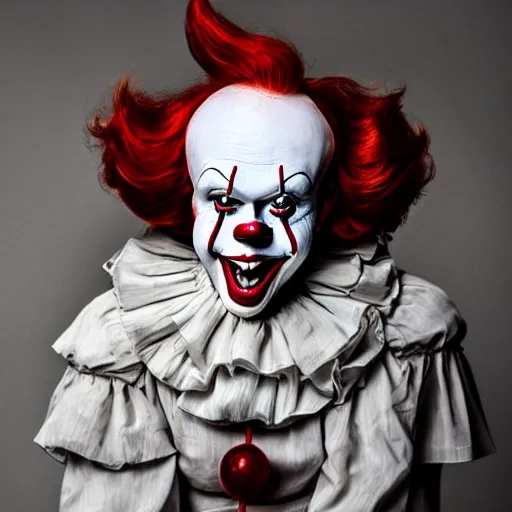 Image similar to Pennywise but he is pregnant fashion photo professional