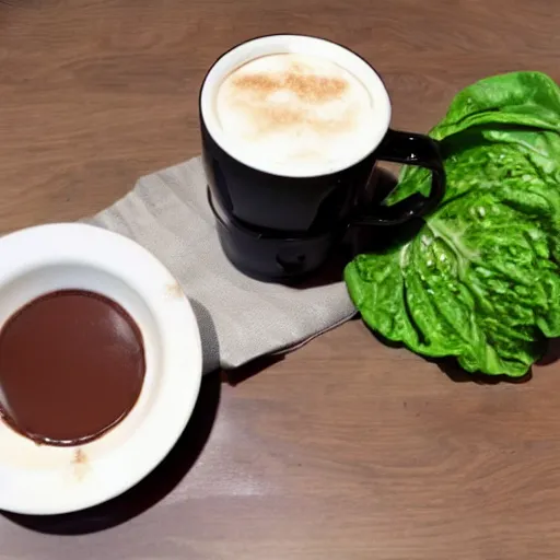 Prompt: hot coco and lettuce