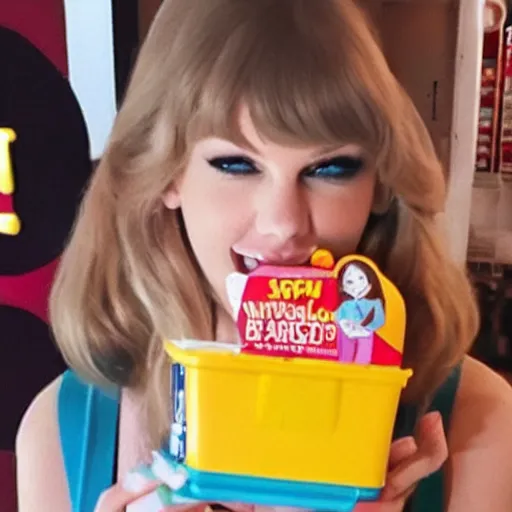Image similar to taylor swift as a happy meal toy