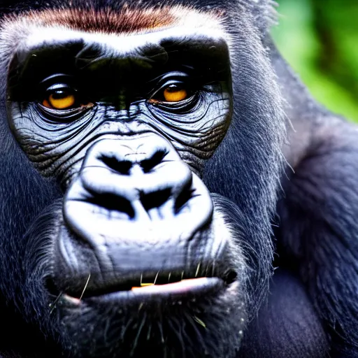 Prompt: a gorilla as rambo, 4 k, hyper realistic, dslr, high resolution, landscape, beautiful