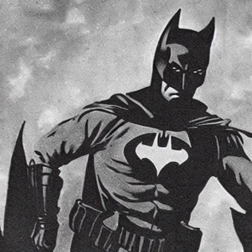 Image similar to batman as a soldier , historical photo of ww2