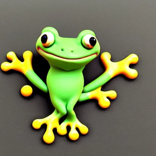 Image similar to beatiful cute clay cartoony frog