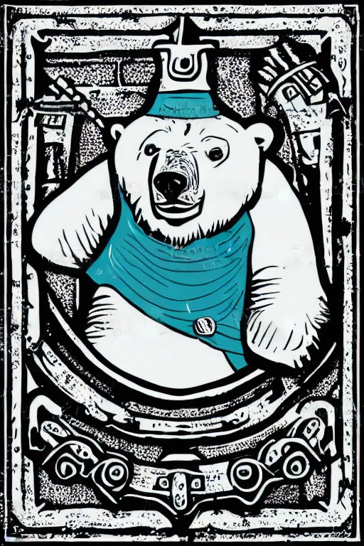 Image similar to Portrait of a polar bear in medieval armor, knight, medieval, sticker, colorful, illustration, highly detailed, simple, smooth and clean vector curves, no jagged lines, vector art, smooth