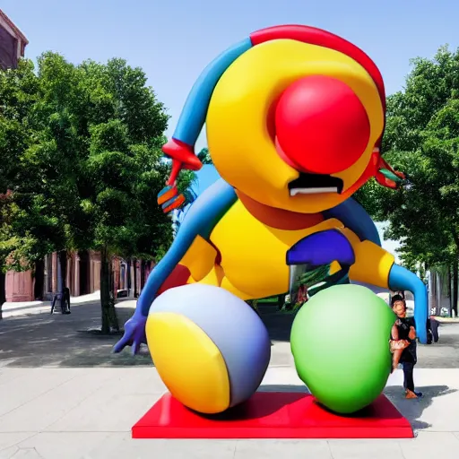 Image similar to A Bob's Big Boy sculpture by Jeff Koons