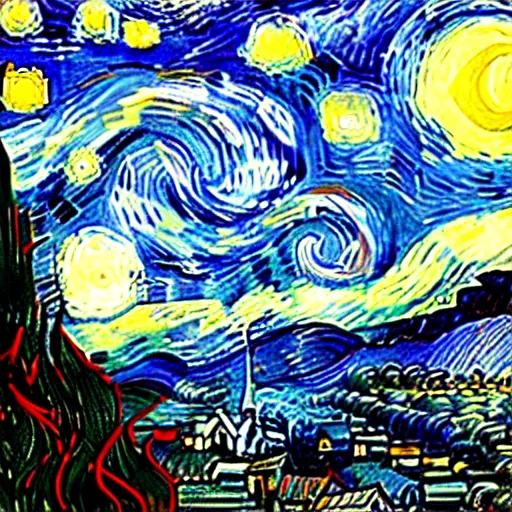 Prompt: the starry night