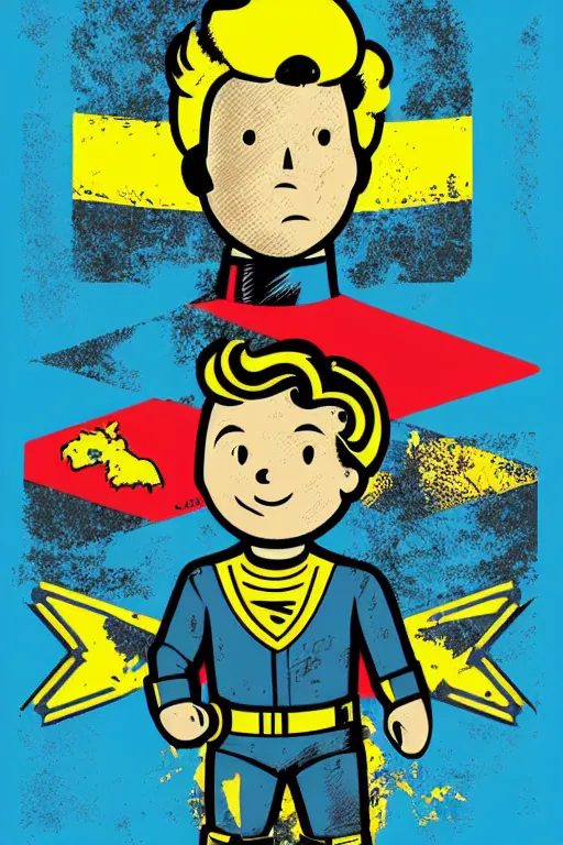 Image similar to fallout 7 6 retro futurist illustration art by butcher billy, sticker, colorful, illustration, highly detailed, simple, smooth and clean vector curves, no jagged lines, vector art, smooth andy warhol style