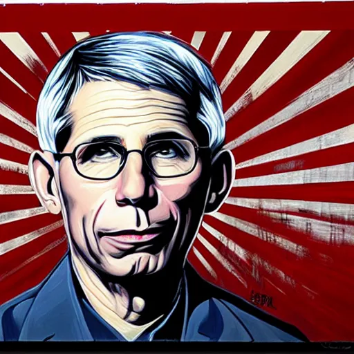 Prompt: fauci portrait by shepard fairey