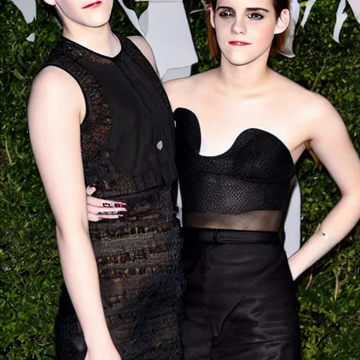 Image similar to emma watson and kristen stewart cosplaying as each other