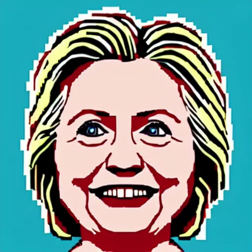 Image similar to microsoft paint pixel art of hillary clinton