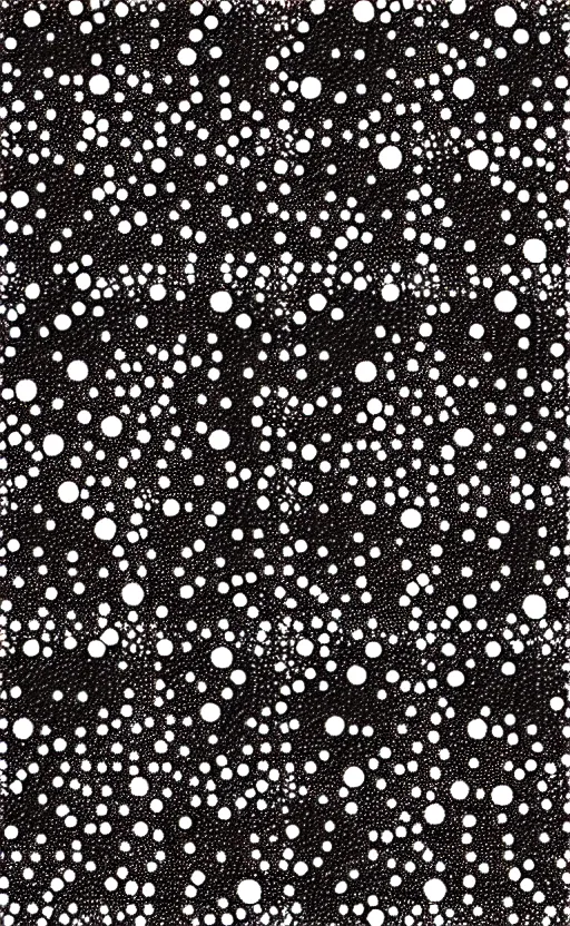 Image similar to kirby krackle dots, create a galaxy, black and white only, vector, wide angle shot, white background, vector art