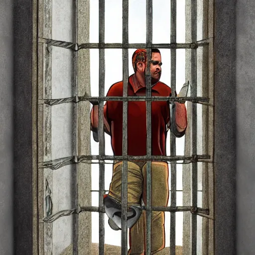 Prompt: drachenlord in latin american prison, outside, photo realism, high detail, national geographic, documentary