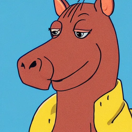 Image similar to bojack horseman style portrait of ross geller