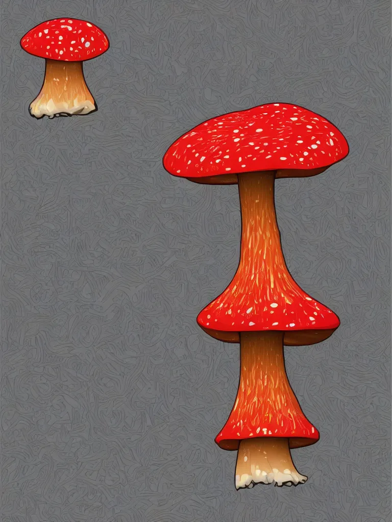 Image similar to vector graphic poster of a mushroom, 4 k, artstation