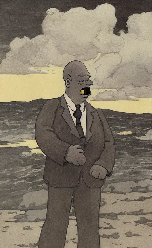 Image similar to homer simpson by winslow homer