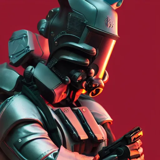 close up of evil futuristic dystopian regime soldier, | Stable ...