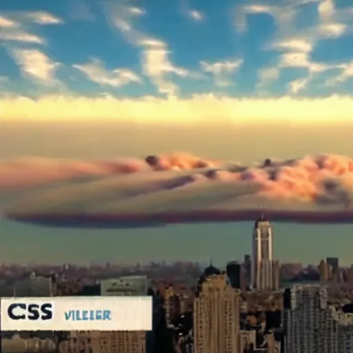 Prompt: realistic image of a tall nuclear bomb cloud over new york city, cctv footage, high quality